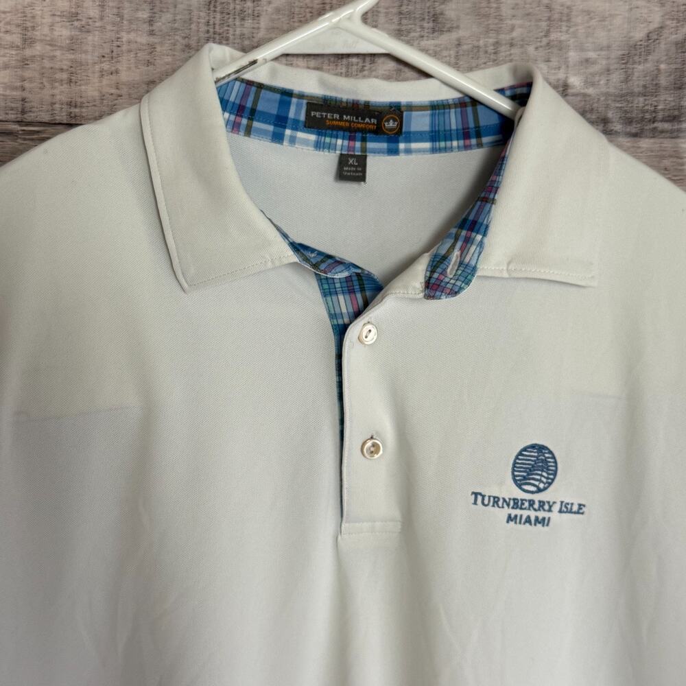 Peter Millar Summer Comfort Turnberry Isle GC Polo Shirt Mens XL White Preppy - Picture 3 of 7